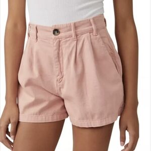 Free People Billie Front Pleat Chino Shorts In Rosie Size 6 NWT MSRP $78